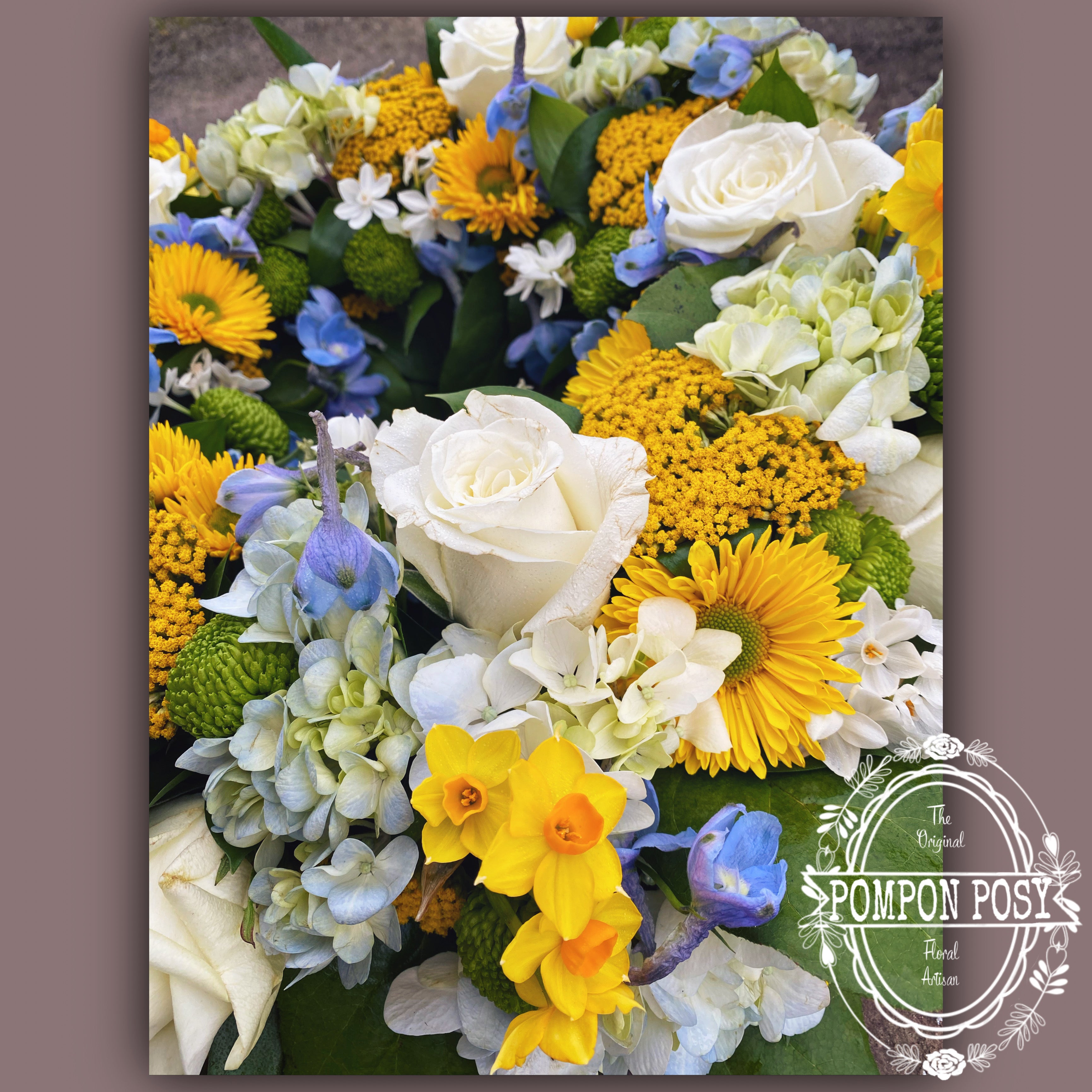 Pompon Posy Wreath