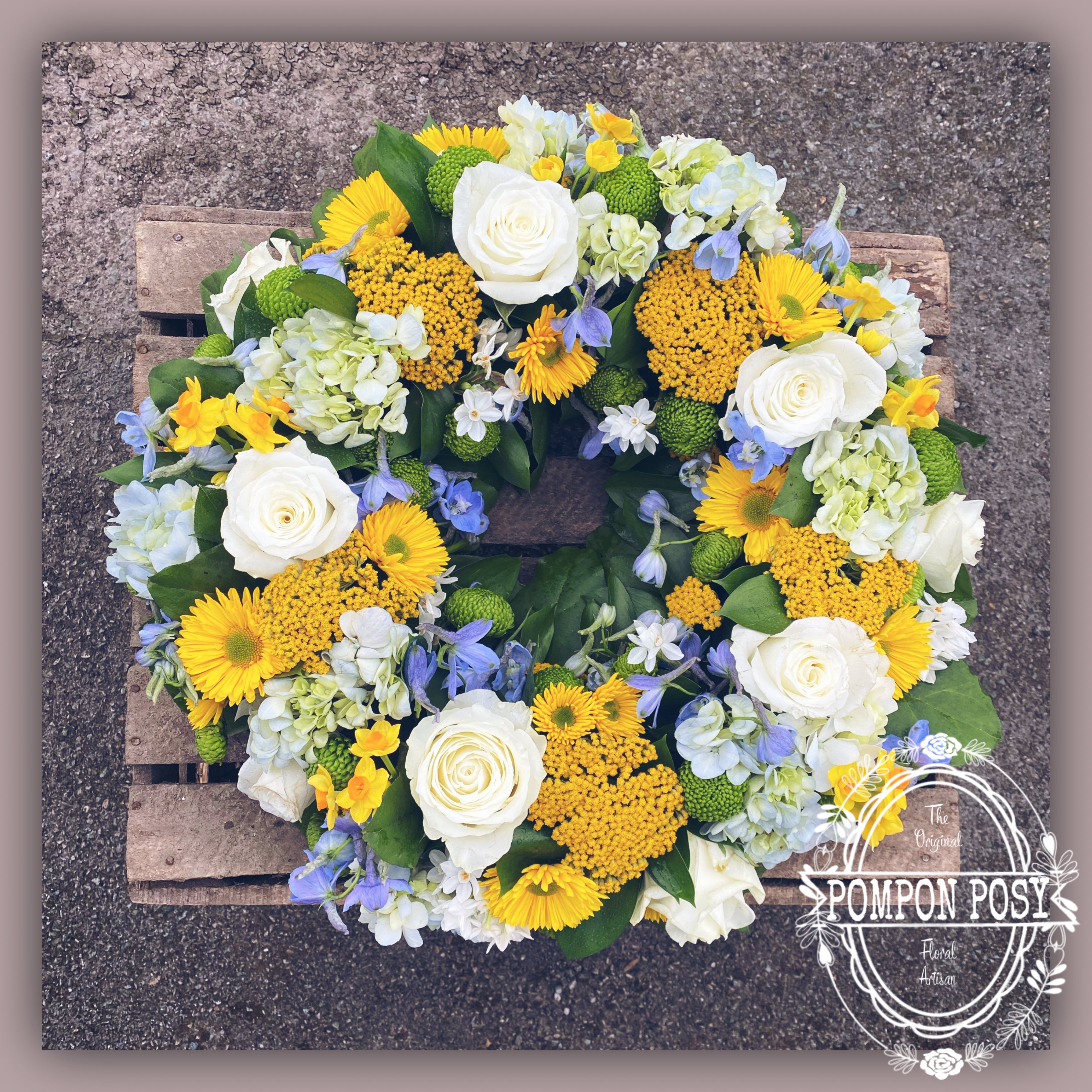 Pompon Posy Wreath
